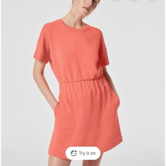 Spanx - Airessentials Cinched T-shirt Coral Mini Dress - Picture 3 of 9